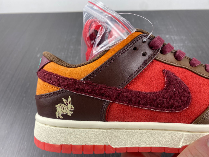 nike dunk low retro prm year of the rabbit light crimson fd4203-661